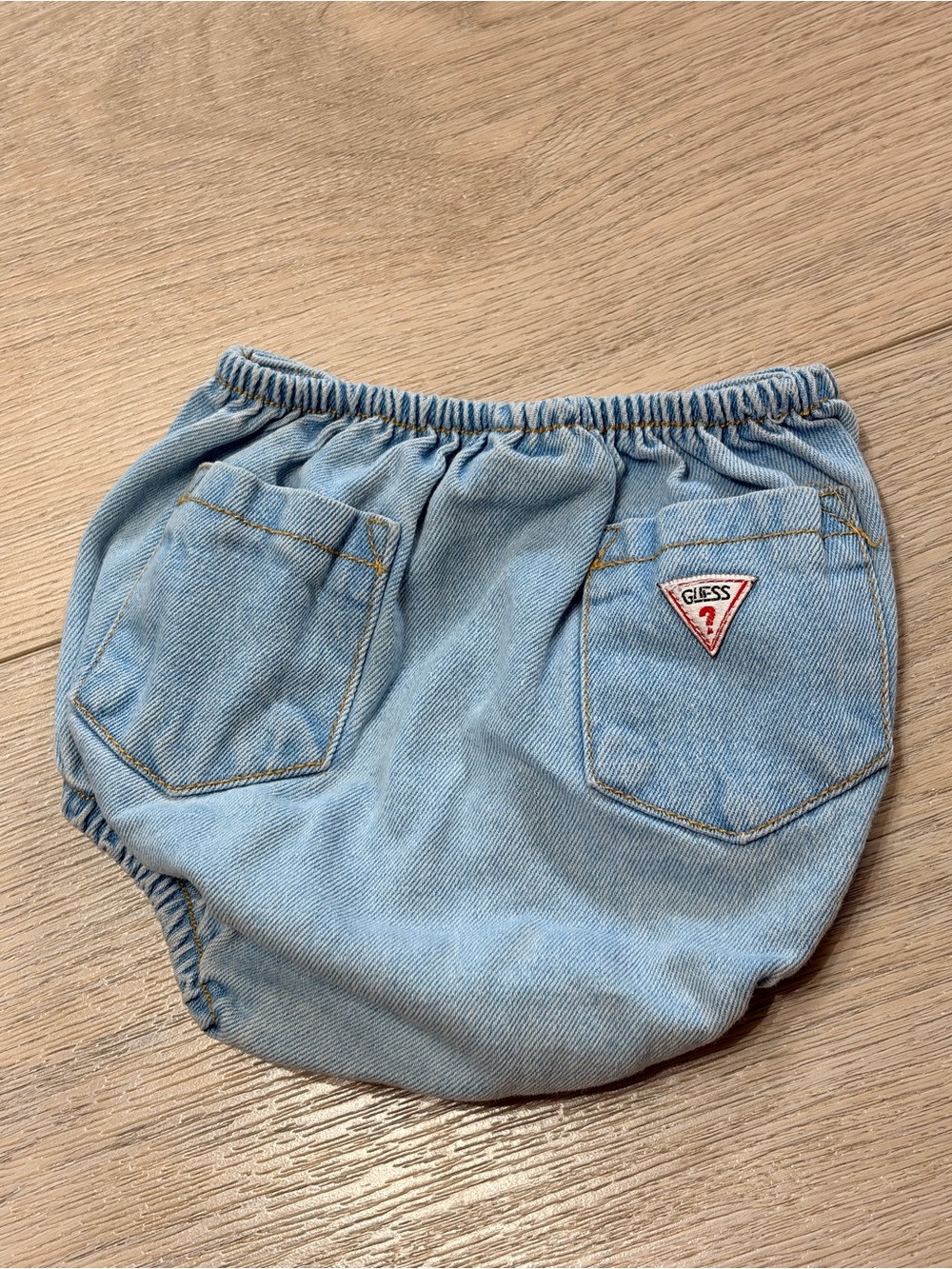 Vintage Guess Denim Light Blue Elastic Waist Bloomers Diaper Cover